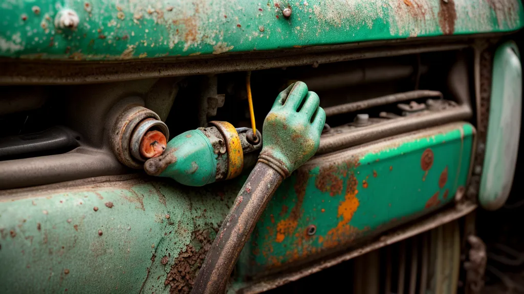 Bornes de batería de coche con mucha sulfatación y corrosión