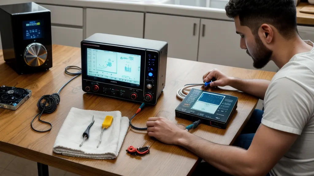 Lámpara de mesa encendida probando la extensión ya reparada, sin parpadeos ni falso contacto